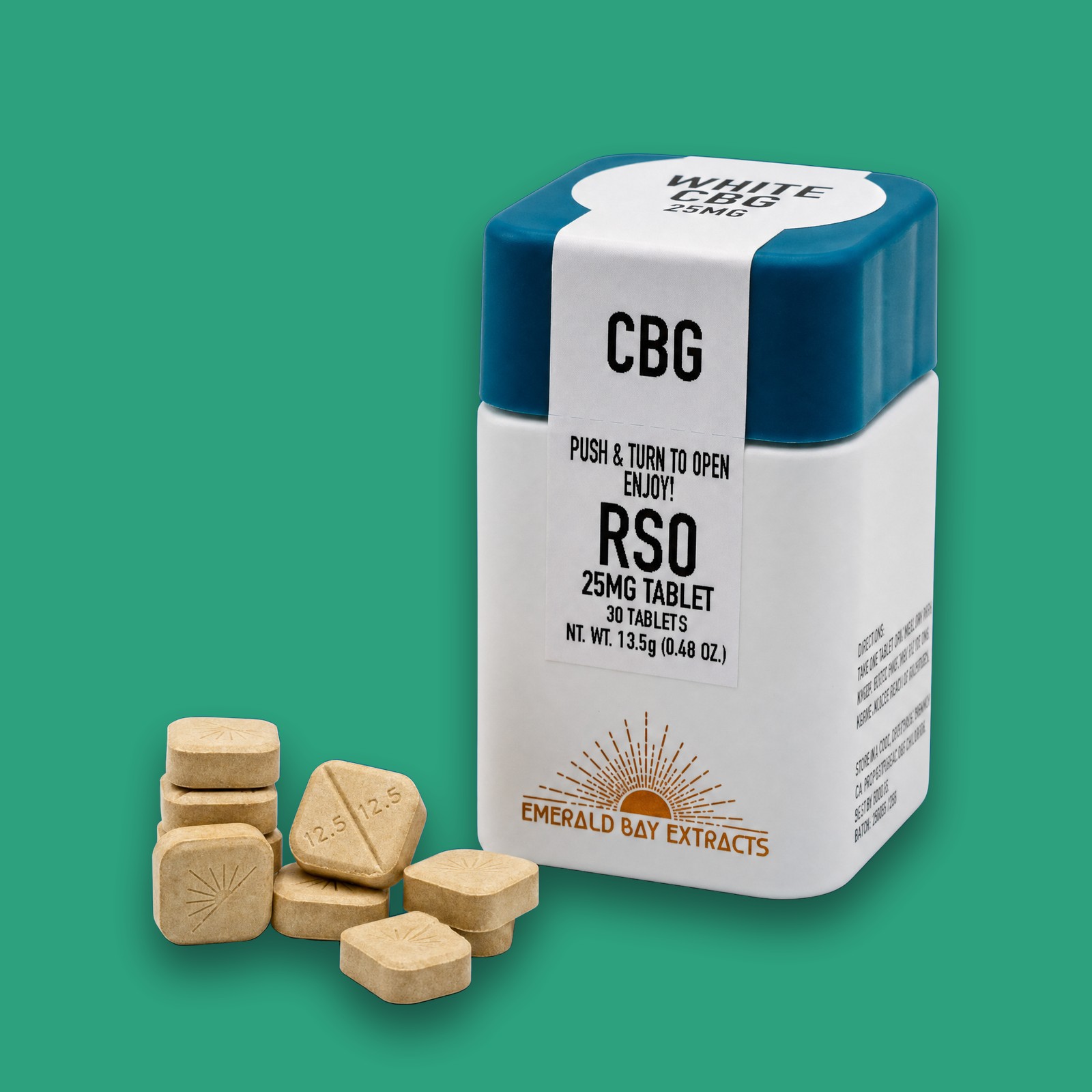 White CBG 25mg Tablets product photo